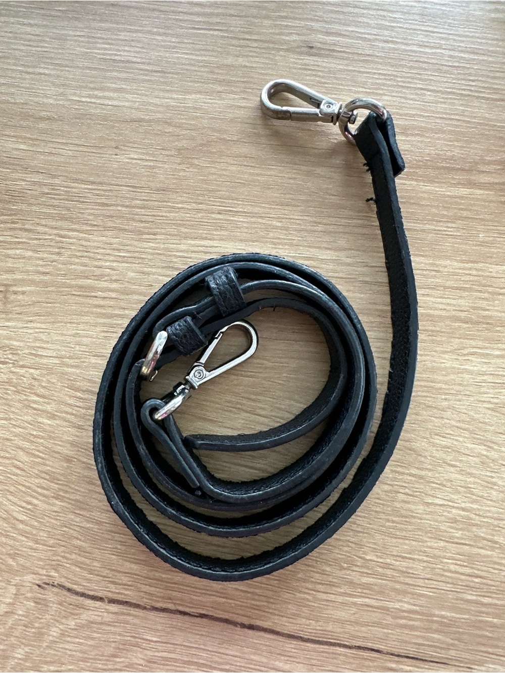 Black Leather Adjustable Crossbody Strap